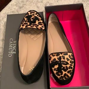 Leopard and black flats